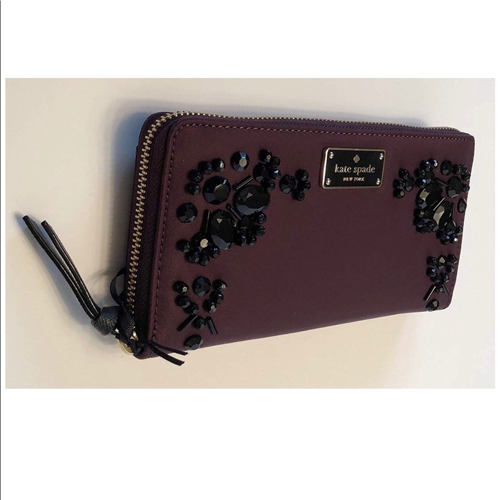 Nwt Kate Spade Neda deep plum wallet - Picture 3 of 6